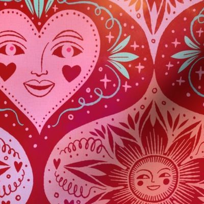 Valentine Passionflower Hearts - Love Red