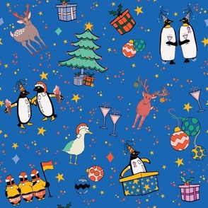 Penguin, Reindeer, Gifts, Stars, Cocktails and Christmas