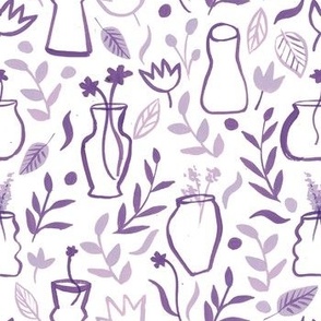 purple vase flowers