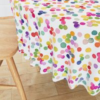 Festive watercolor dots confetti Modern geometric Multicolor White Medium