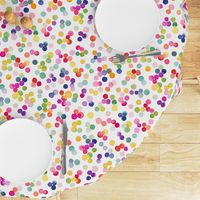 Festive watercolor dots confetti Modern geometric Multicolor White Medium