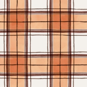 Autumn Checks Fall Plaid Brown Rust White Medium