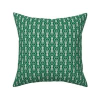 Small Scale Pineapple Fruit Damask Ivory on Emerald Green - Copy - Copy