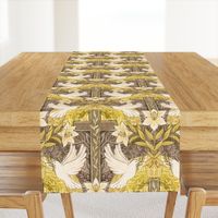 Resurrection Sunday Christian Easter Damask in Gold and Neutral Browns Large