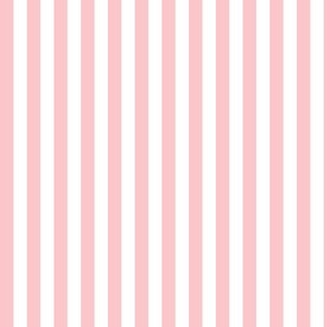 White and Light Baby Pink Stripe (1/3 inch stripes) (2695)