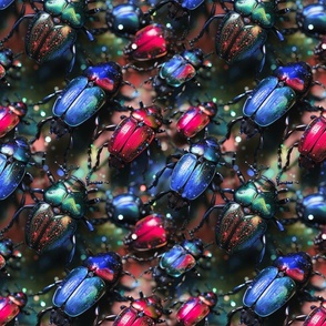 Beetle with rainbow colors	