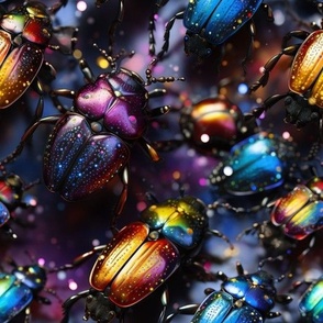 Beetle with rainbow colors	