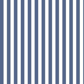White and Slate Blue Small Pinstripe (1/3 inch stripes) (300)