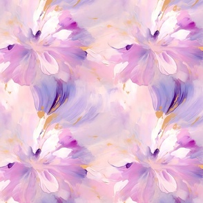 Gilded Petal Dance - Abstract Floral Elegance