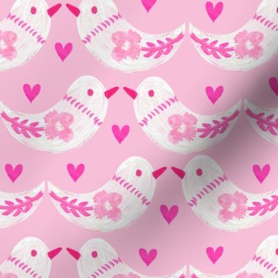 Love birds _ Valentines _ pink on pink