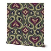 Ikat hearts in time