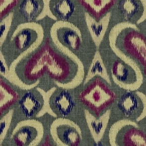 Ikat hearts in time