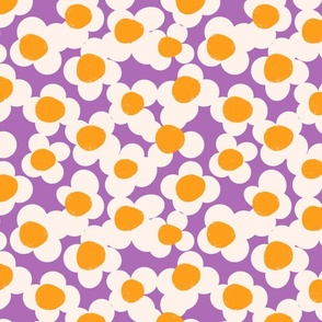 Popcorn Cute Groovy Floral Violet - XL