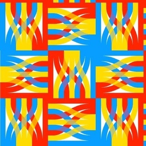 Sankey Diagram Checkerboard, Primary Colors