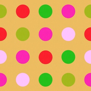 Festive Cheerful Polka Dots Modern Geometric Mini Circle Retro Colorful Pastel Pink Green Red Gold Retro Scandi Minimalist Bright Bold Pattern