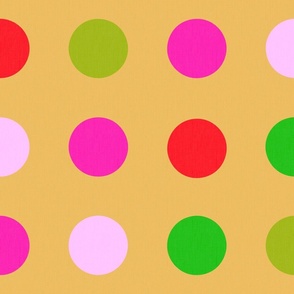 Festive Cheerful Big Polka Dots Modern Geometric Mini Circle Retro Colorful Pastel Pink Green Red Gold Retro Scandi Minimalist Bright Bold Pattern
