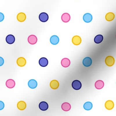 Sweet Ditsy Polka Dots - MEDIUM - Pastel Candy Multi Baby Pink Yellow & Blue
