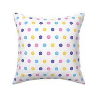 Sweet Ditsy Polka Dots - MEDIUM - Pastel Candy Multi Baby Pink Yellow & Blue