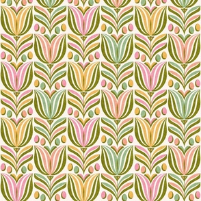 Tulips for Easter, multi-color (Medium) - flowers and eggs