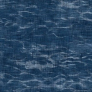 Shibori Linen in Indigo | Arashi shibori linen pattern, coordinate fabric for the block printed stars and moons collection in deep blue and white, dark blue night sky fabric.