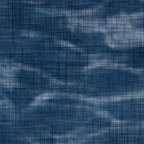 Shibori Linen in Indigo (xxl scale) | Arashi shibori linen pattern, coordinate fabric for the block printed stars and moons collection in deep blue and white, dark blue night sky fabric.