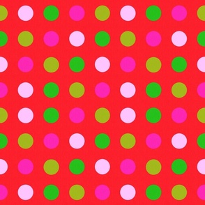 Festive Cheerful Polka Dots Modern Geometric Mini Circle Retro Colorful Pastel Pink Green Red Retro Scandi Minimalist Bright Bold Pattern