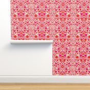 St valentines day red and pink maximalist pattern