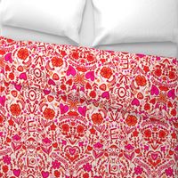 St valentines day red and pink maximalist pattern