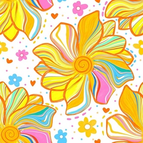 Retro spiral florals 