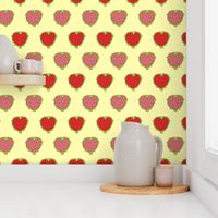 Heart Shaped Dragon Fruit with Light Yellow Background (large)