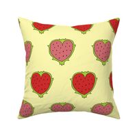 Heart Shaped Dragon Fruit with Light Yellow Background (large)