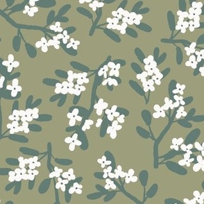 In Bloom in Light Olive Green / Wallpaper Home Decor (Large)