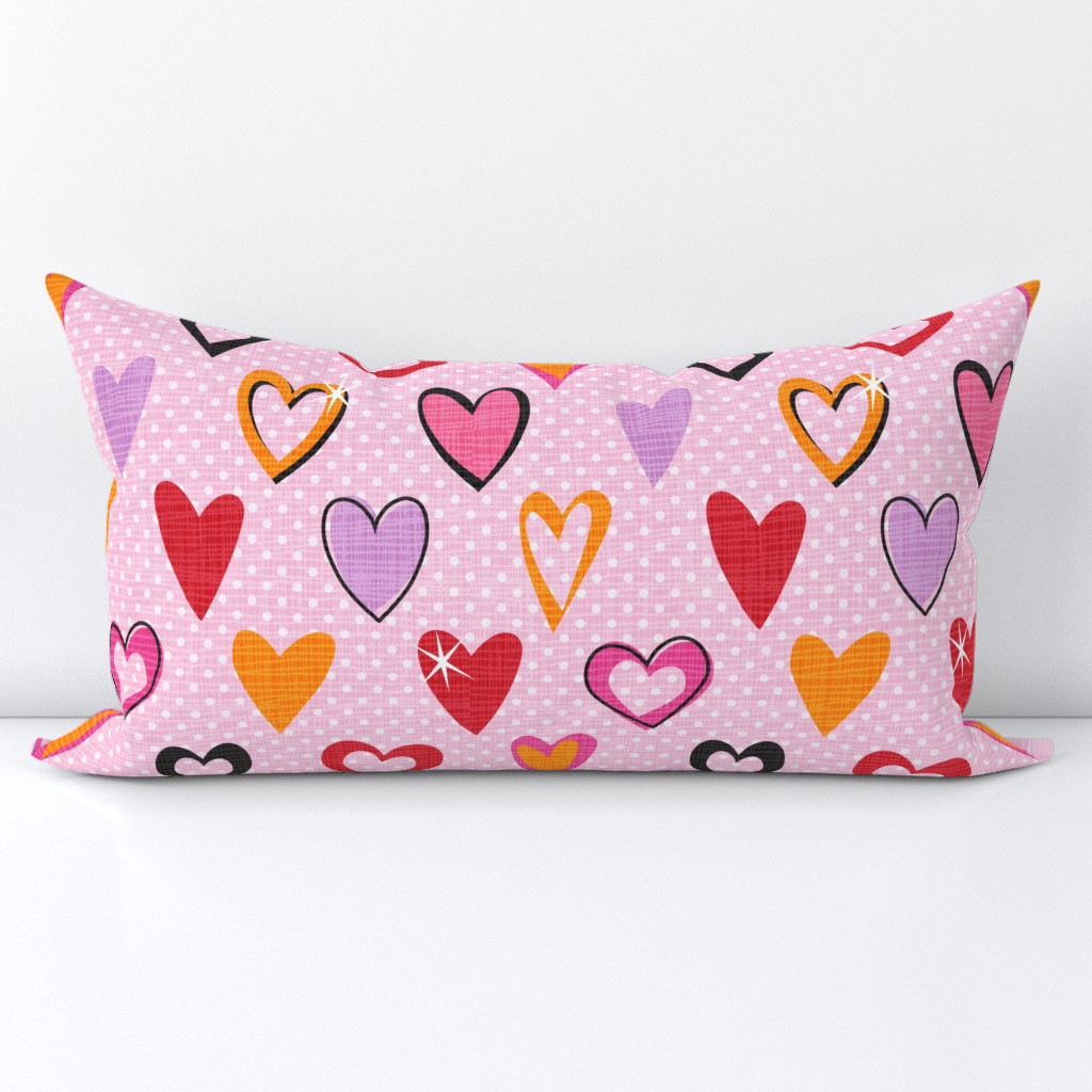 Polka Dot Hearts - Large - Retro