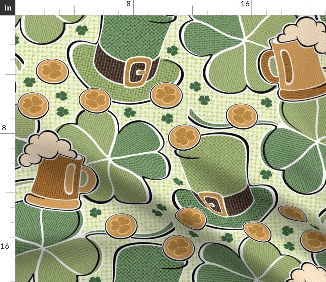 St. Patty's Day Beer & Cheer, Large Scale, Olive Green, Gold, Black