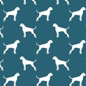 (small scale) Boxers - Dog fabric - teal - LAD23