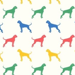 (small scale) Boxers - Dog fabric - multi - LAD23