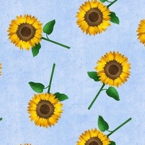 sunflowers tossed - blue