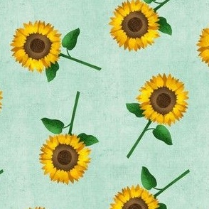 sunflowers tossed - green