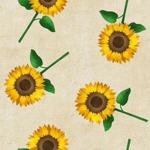 sunflowers tossed - tan