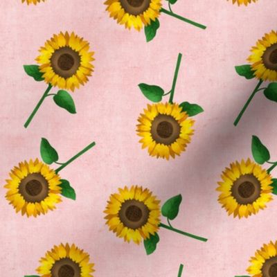 sunflowers tossed - pink