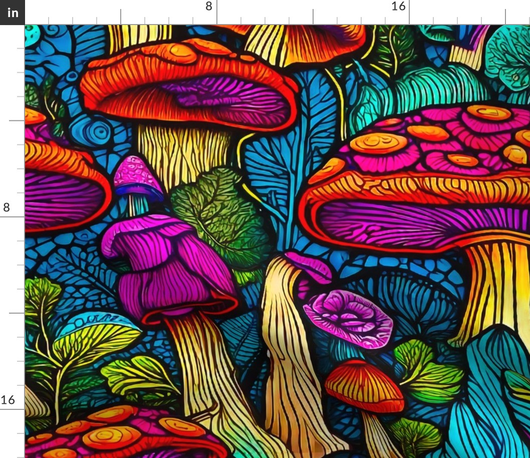 Mega colorful mushrooms
