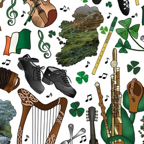 Traditional Irish Music Session on Saint Patrick's Day (White large scale)