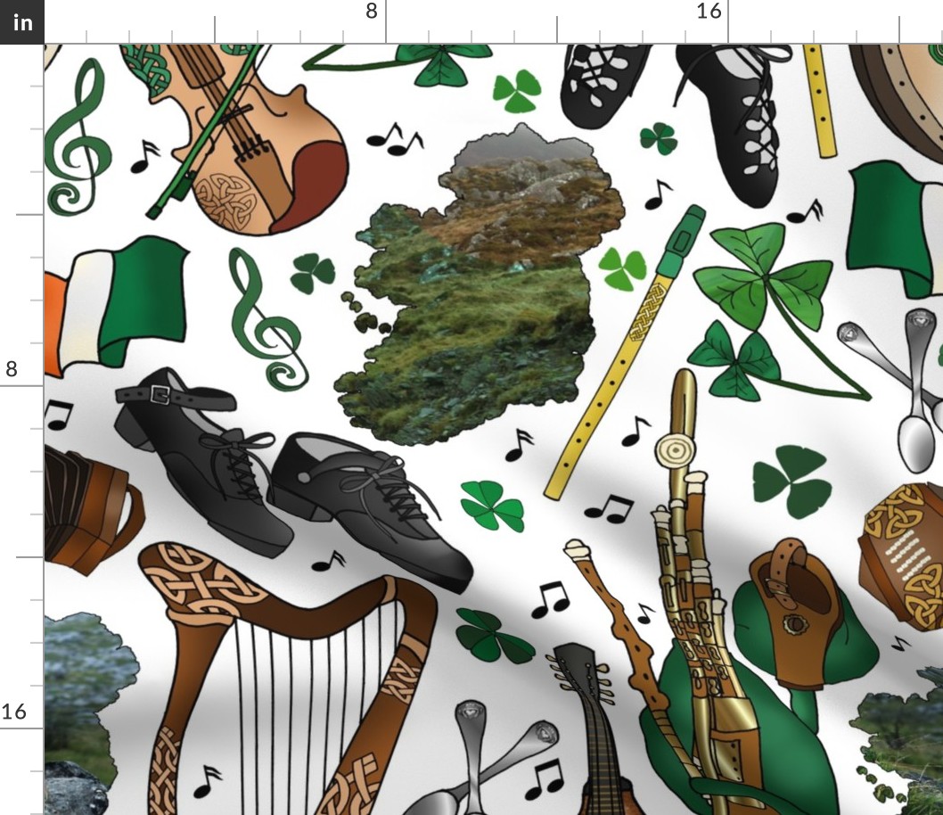 Traditional Irish Music Session on Saint Patrick's Day (White large scale)