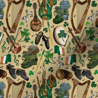 Traditional Irish Music Session on Saint Patrick's Day (Beige small scale)