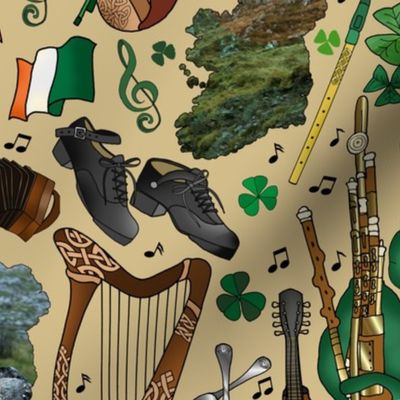 Traditional Irish Music Session on Saint Patrick's Day (Beige)