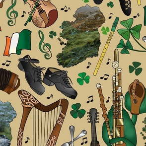 Traditional Irish Music Session on Saint Patrick's Day (Beige large scale)