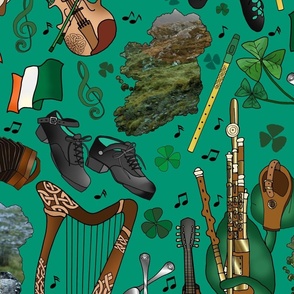 Traditional Irish Music Session on Saint Patrick's Day (Emerald Green large scale)