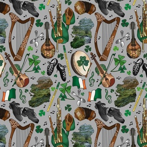 Traditional Irish Music Session on Saint Patrick's Day (Grey)