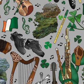 Traditional Irish Music Session on Saint Patrick's Day (Grey large scale)