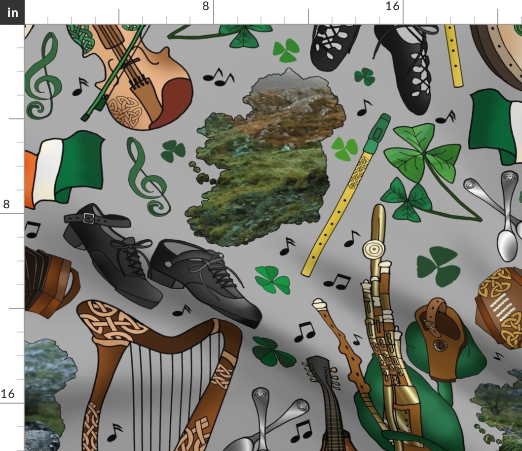 Traditional Irish Music Session on Saint Patrick's Day (Grey large scale)